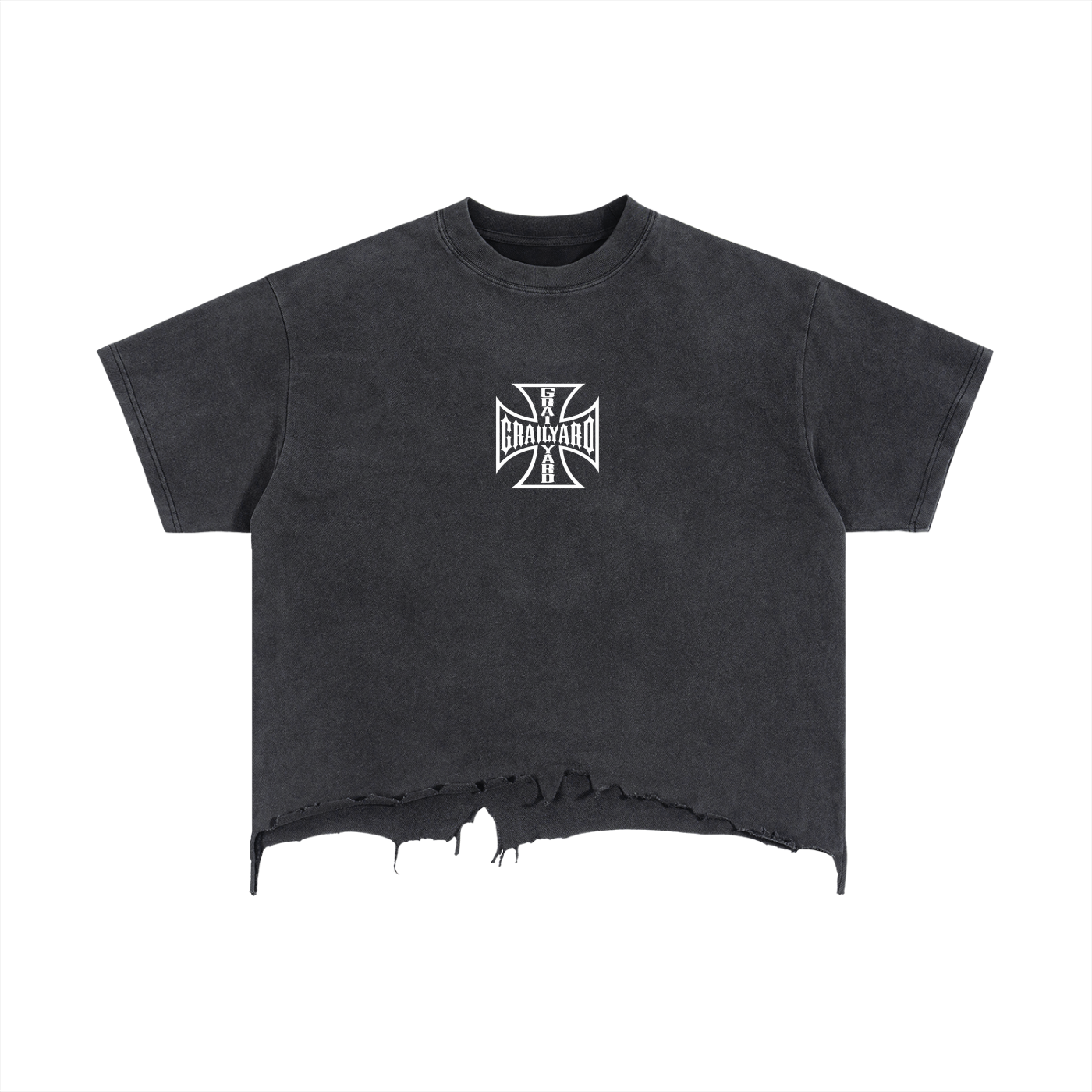 Vintage Wash Boxy Distressed Hem T-Shirt
