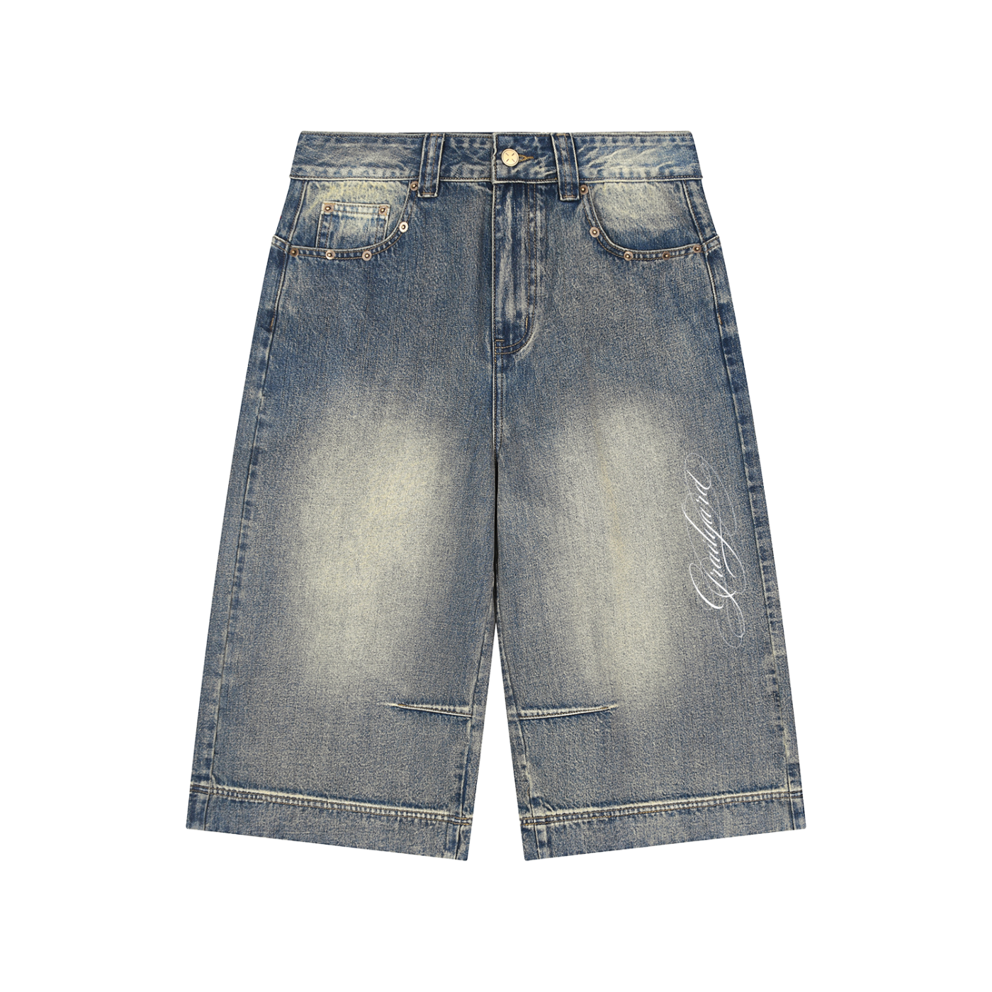 Vintage Wash Baggy Denim Shorts