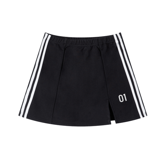 Contrast Side Stripe Slit Skirt